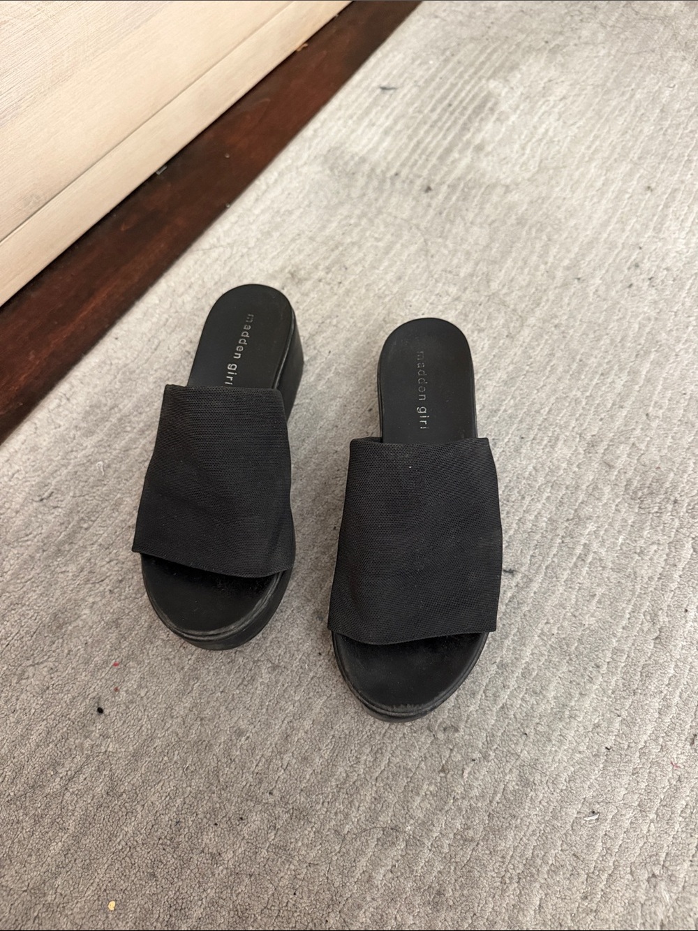 Madden Girl Black Slide Sandals